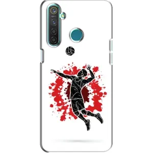 Чохли з прінтом Спортивна тематика для Realme 5 Pro (Волейболіст)