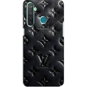 Текстурный Чехол Louis Vuitton для Реалми 5 (Черный ЛВ)