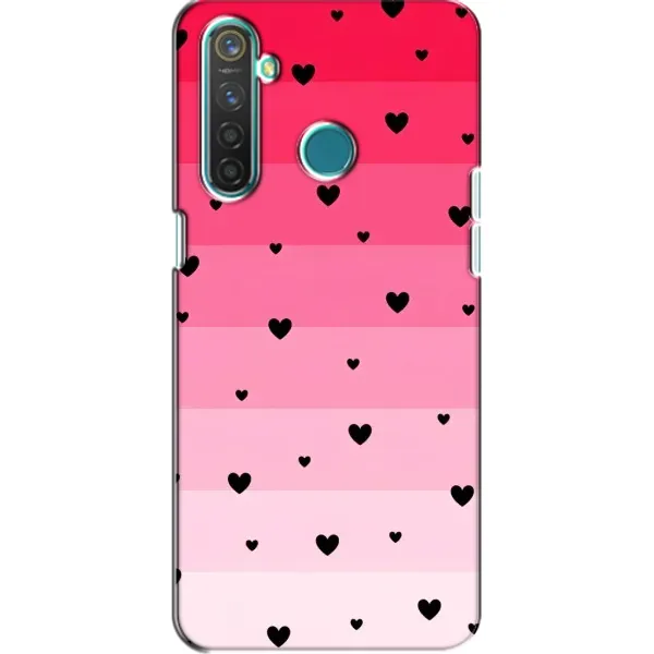 Чехол с рисунком «Чорные сердечки» для Realme 5 Чехол с рисунком «Чорные сердечки» для Realme 5