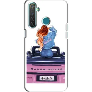 Силиконовый Чехол на Realme 5 с картинкой Стильных Девушек (Девушка на машине)