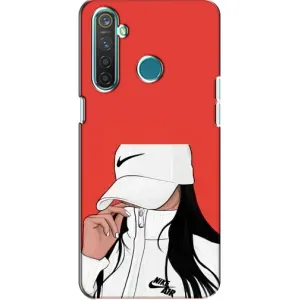 Силиконовый Чехол на Realme 5 с картинкой Стильных Девушек (Девушка Nike)