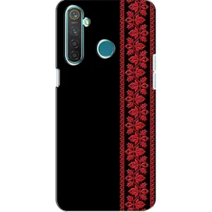 Силиконовый Чехол на Realme 5 (Красная Вышиванка)
