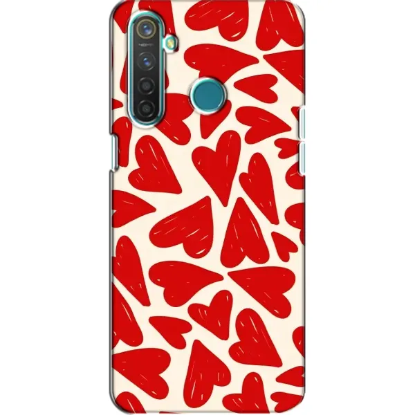 Чехол с рисунком «Красные сердечка» для Realme 5 Чехол с рисунком «Красные сердечка» для Realme 5