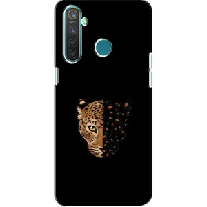 Чохол з леопардовим принтом на Realme 5 (Леопард на чорному)