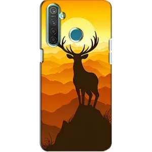 Чехлы с изображением разных животных для Realme 5 (Силуэт Оленя)