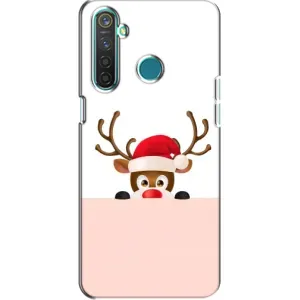 Чехол Санта Клаус для Realme 5 (Олененок)