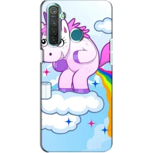 Чехол Unicorn на Realme 5 (Радуга единорожка)