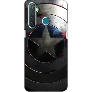 Чехол с Щитом Капитана Америки на Realme 5 (Ретро Щит Капитана)