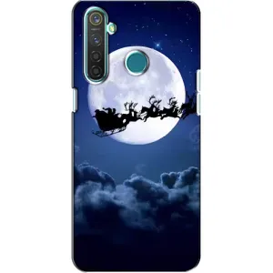 Чехол Санта Клаус для Realme 5 (Санта - луна)