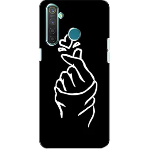 Чохол (Знак сердечка) для Realme 5 (Сердечко на чорному)