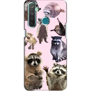 Силиконовый Чехол с Енотами на Realme 5 (Смешные Еноты)