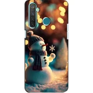 Чехлы на Новый Год Realme 5 (Снеговик праздничный)