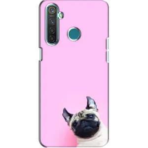 Бампер для Realme 5 з картинкою "Песики" (Собака на рожевому)