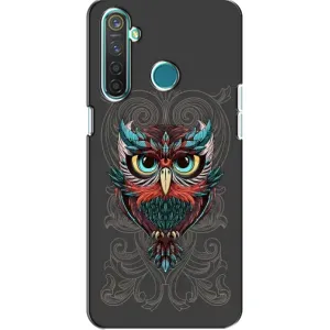 Чехлы с принтом СОВЫ для Realme 5 (Сова на сером)