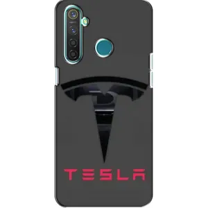 Силіконовий бампер з картинкою машини на Realme 5 (Logo TESLA)