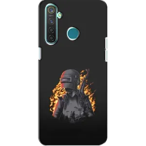 Силиконовый чехол с картинкой "Герой Pubg" на Realme 5 (В огне)