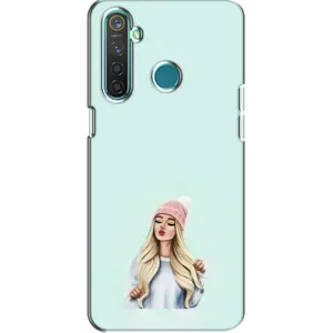 Силиконовый Чехол на Realme 5 с картинкой Стильных Девушек (В шапке)