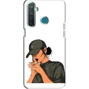 Силиконовый Чехол на Realme 5 с картинкой Стильных Девушек (В зеленом)