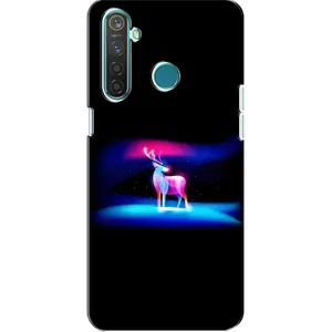 Силиконовый бампер с картинкой животных для Realme 5 (Яркий олень)