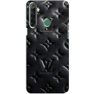 Текстурный Чехол Louis Vuitton для Реалми 6i (Черный ЛВ)