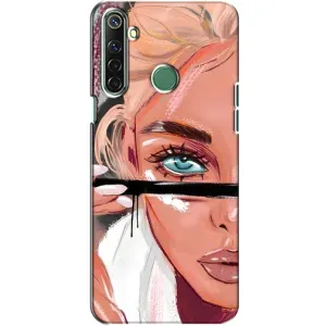 Силиконовый Чехол на Realme 6i с картинкой Стильных Девушек (Девушка и ресницы)