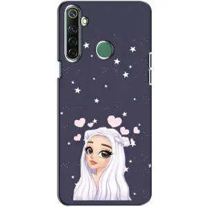Чехол Стильные девушки на Realme 6i (Девушка и сердечки)