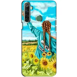 Чехол Стильные девушки на Realme 6i (Девушка на поле)
