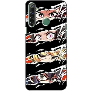 Силиконовые чехлы с глазами Anime для Реалми 6i (Глаза на чорном)