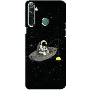 Силіконовый Чохол з принтом "Космонавти" на Realme 6i (Космонавт на рибалці)