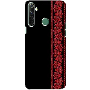 Силиконовый Чехол на Realme 6i (Красная Вышиванка)
