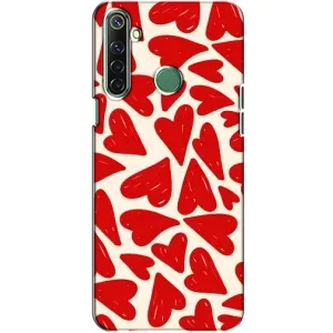 Чехлы с тематикой "Маленькие Сердечки" на Realme 6i (Красные сердечка)