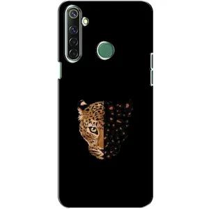 Чехол с леопардовым принтом на Realme 6i (Леопард на черном)