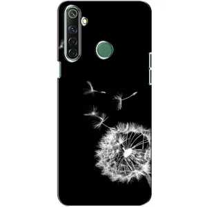 Силіконовий Чохол з кульбабками на Realme 6i (Кульбабка на чорному)
