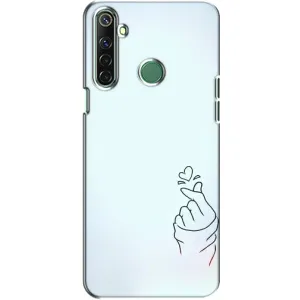 Чехлы (Знак сердечка) на Realme 6i (Сердце на голубом)