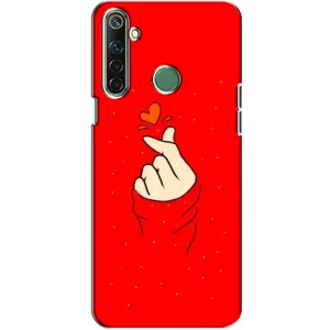 Чехлы (Знак сердечка) на Realme 6i (Сердце на красном)
