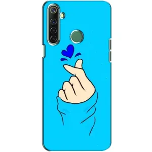 Чехлы (Знак сердечка) на Realme 6i (Сердце на синем)