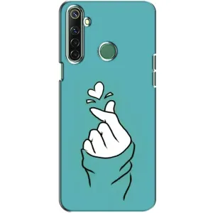 Чехлы (Знак сердечка) на Realme 6i (Сердечко на бирюзовом)