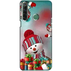 Чехлы на Новый Год Realme 6i (Снеговик в шапке)