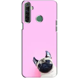 Бампер для Realme 6i з картинкою "Песики" (Собака на рожевому)