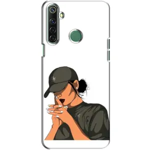Силиконовый Чехол на Realme 6i с картинкой Стильных Девушек (В зеленом)