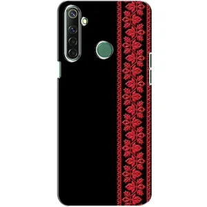 Силиконовый Чехол на Realme 6i с картинкой Вышиванки (Вышиванка на черном)