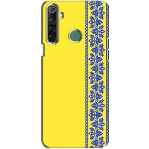 Силиконовый Чехол на Realme 6i (Вышиванка на желтом)