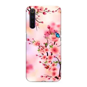 Чехол с принтом САКУРЫ на Realme 6 Pro (Бабочки на сакуре)