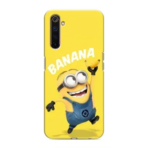 Мультяшный принт на Чехол для Реалми 6 Про (Banana)