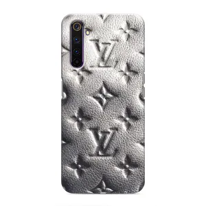 Текстурный Чехол Louis Vuitton для Реалми 6 Про (Бежевый ЛВ)