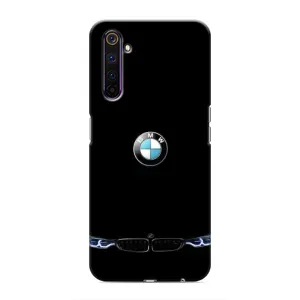 Силиконовый бампер с картинкой машины на Realme 6 Pro (Черный BMW)