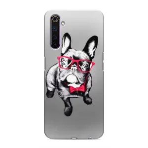 Чехол (ТПУ) Милые собачки для Realme 6 Pro (Бульдог в очках)