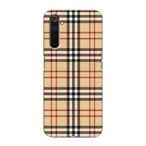 Чехол с Брендами одежды на Реалми 6 Про (Burberry стиль)