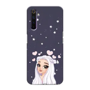 Чехол Стильные девушки на Realme 6 Pro (Девушка и сердечки)