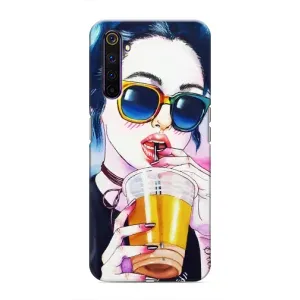 Чехол с картинкой Модные Девчонки Realme 6 Pro (Девушка с коктейлем)